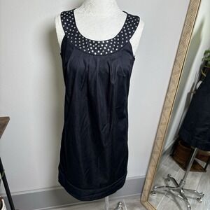 Signature London Style Women 6 Black Mini Dress Punk Goth Studded Cotton Blend